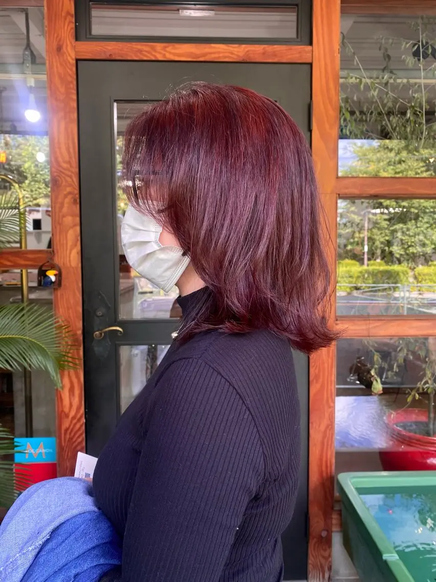 ミディアム カラー レイヤーカット ヘアカラー なぎ🌿.∘[ボブ, ニュアンスカラー]のヘアスタイル