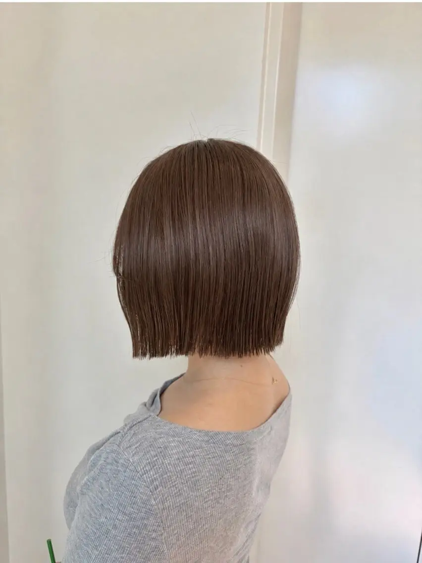 ミディアム カラー 切りっぱなしボブ ボブ 結衣/ 無料カットモデル🎀のヘアスタイル