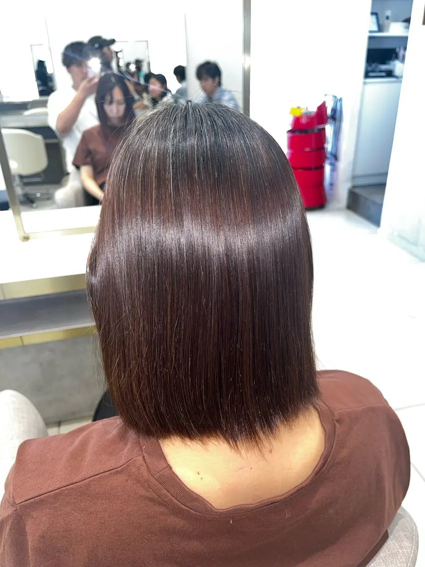 ミディアム 縮毛矯正 吹田 駿 髪質改善縮毛矯正のヘアスタイル