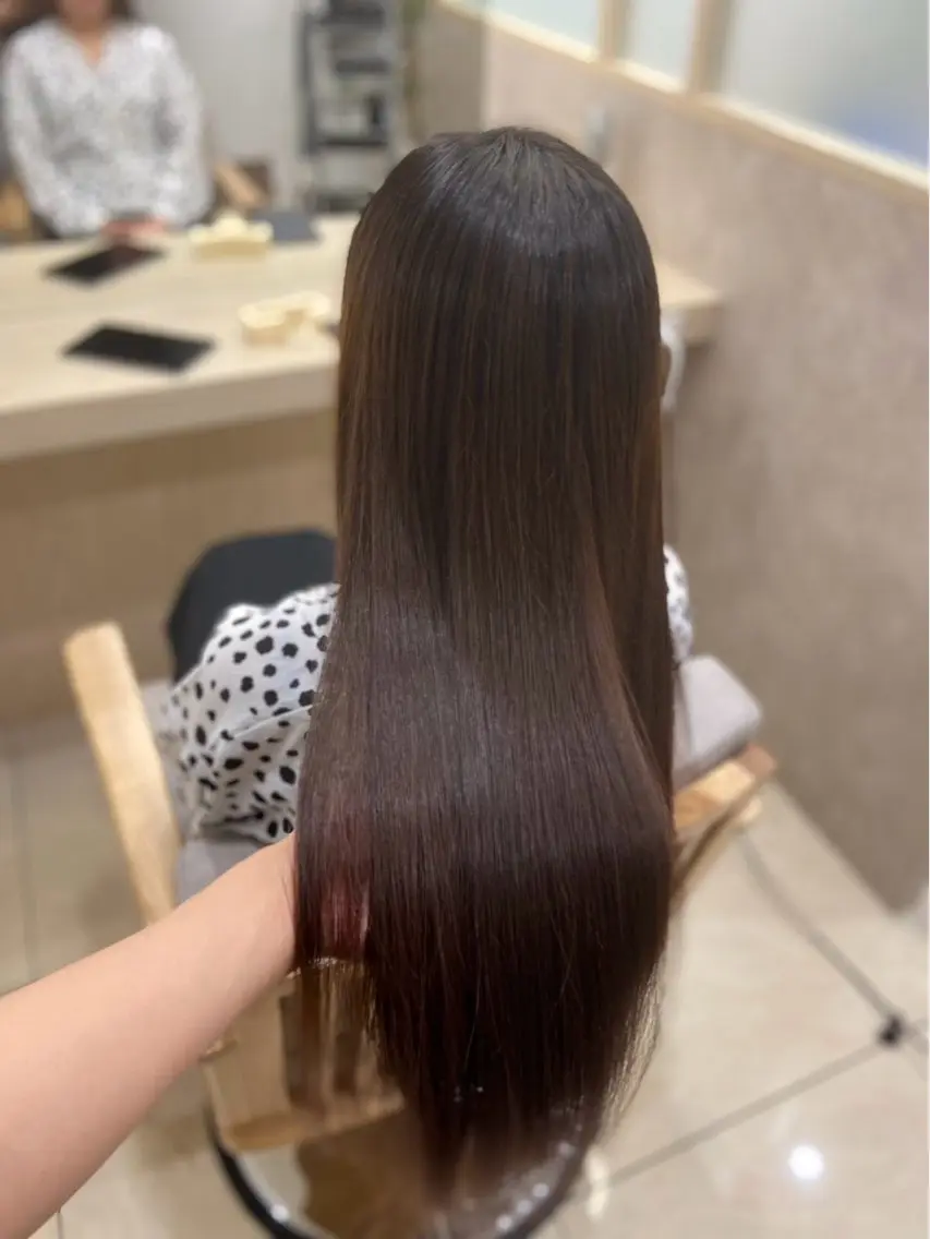 ロング 縮毛矯正 縮毛矯正 透明感カラー/ツヤ髪 漆谷妃茉莉🌷のヘアスタイル