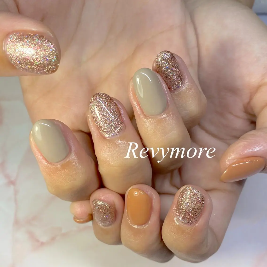 ショート ネイル ジェルネイル ワンカラーネイル シンプルネイル nail salon Revymoreのネイルデザイン