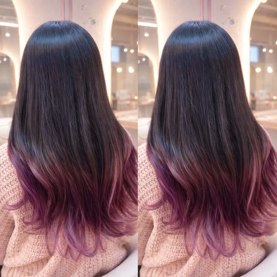 ロング カラー カット ヘアカラー トリートメント ハイトーン🎀 暖色系カラー🎀愛美のヘアスタイル