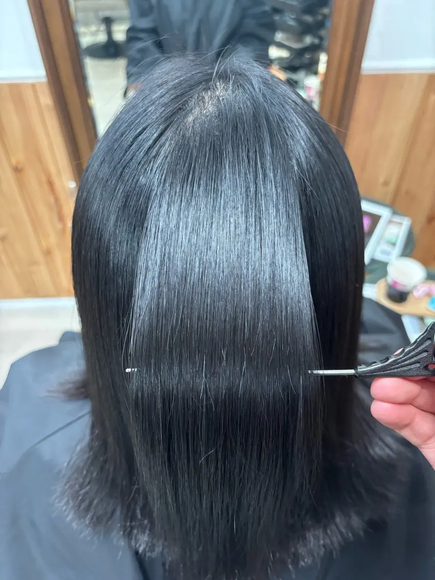 ミディアム 縮毛矯正 大木 創夢のヘアスタイル