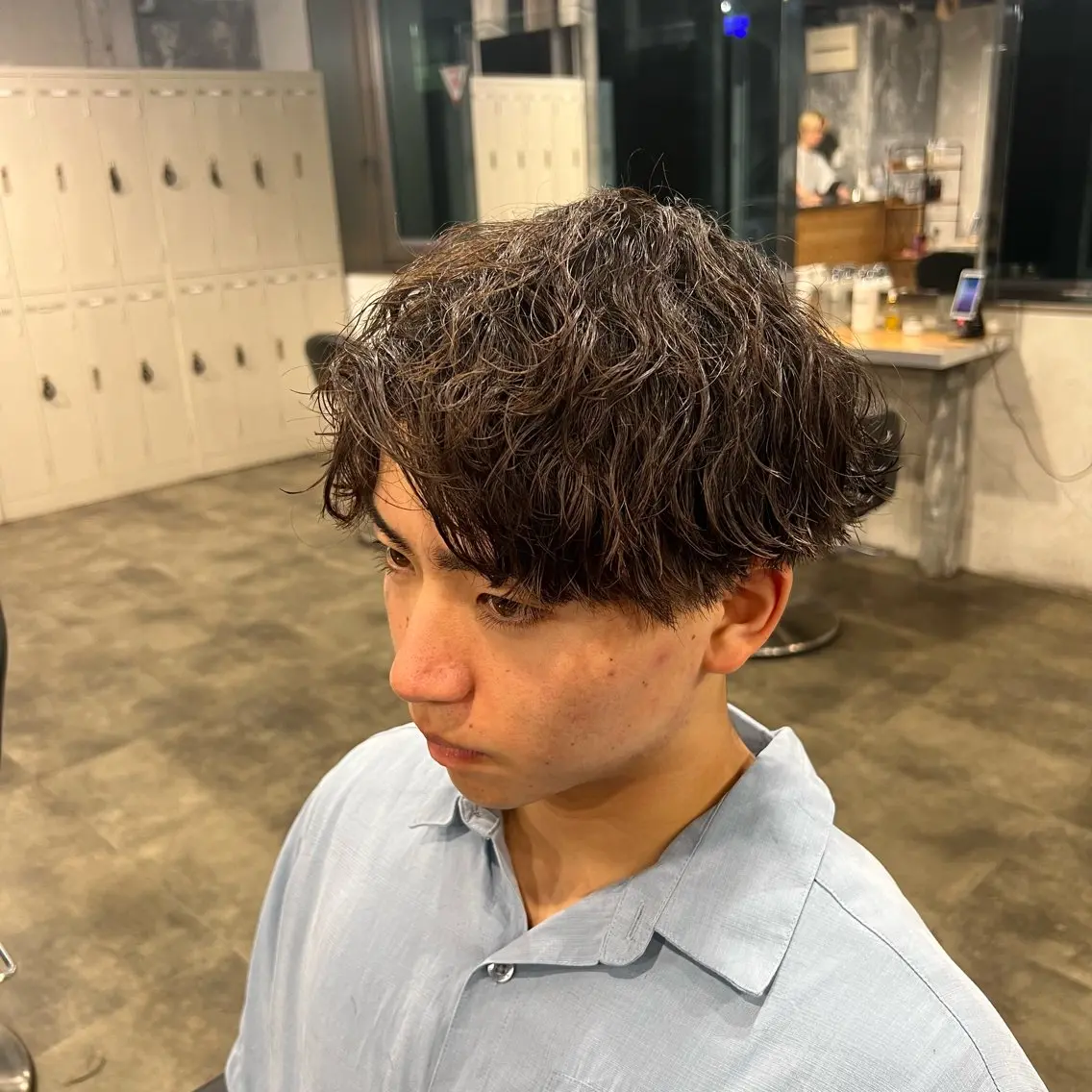 ショート カラー パーマ ヘアアレンジ メンズ キッズ アップバング センターパート メンズハイライト マッシュ メンズパーマ 🔷横浜1のパーマ 職人🔷将太郎のヘアスタイル