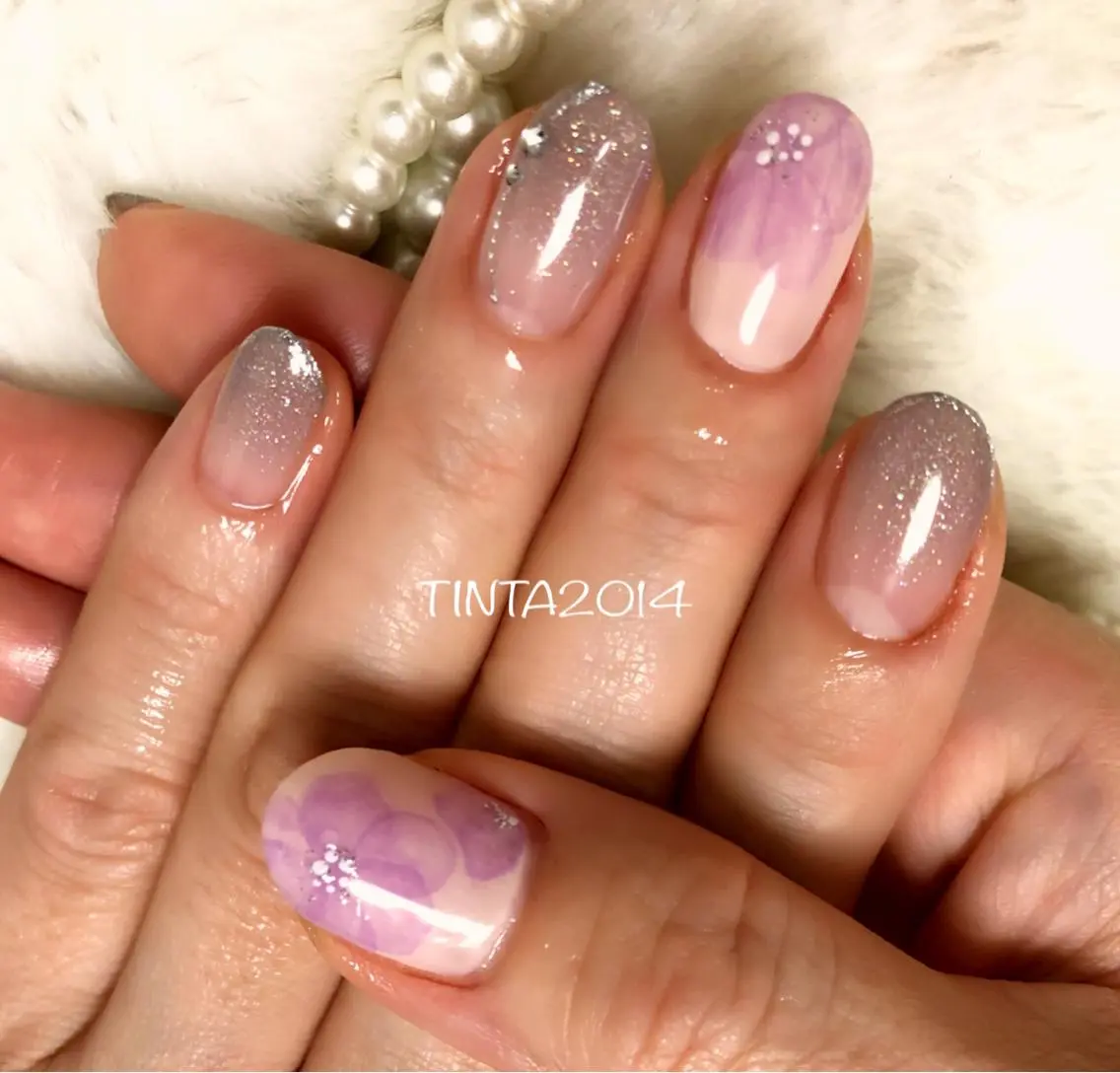 ネイル フラワーネイル グラデーション 馬場 典子のネイルデザイン