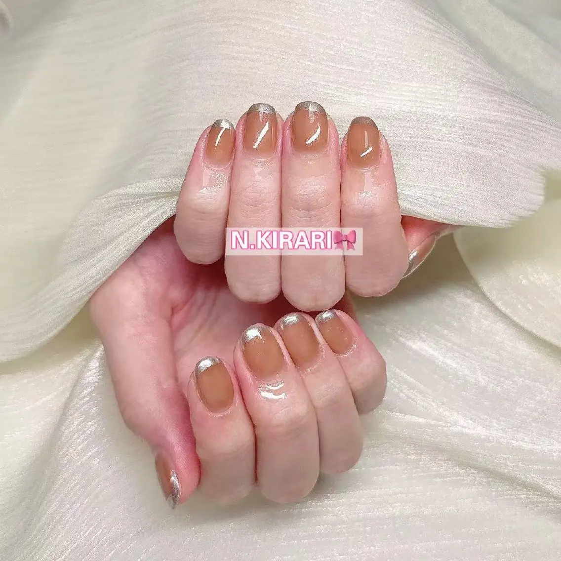 🌸🌸2026SNS大人気ミラーフレンチ/ミラーグラ/ガラスフレンチ🌸🌸オフ+500円の写真