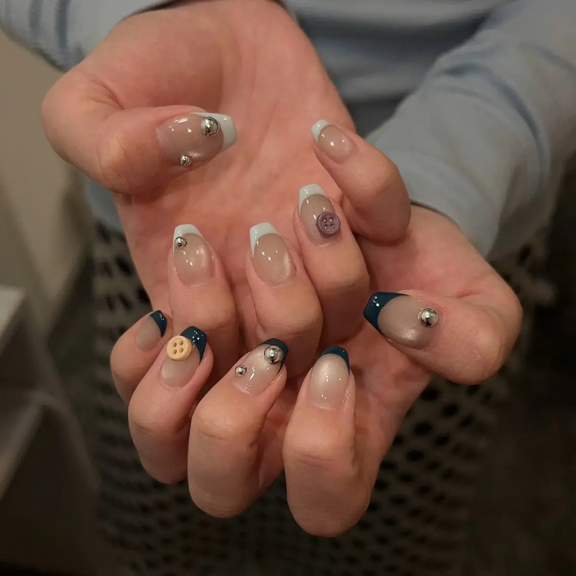 ネイル アートネイル オーロラネイル フレンチネイル ジェルネイル グラデーション ハンドネイル Sora nail 長さ出し専門店のネイルデザイン