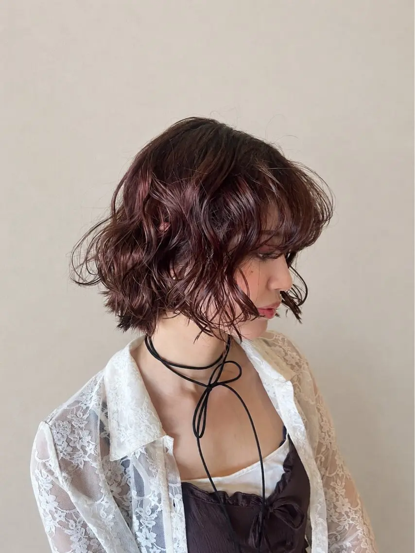 ミディアム カット ヘアカラー 似合わせレイヤー/透 明感カラー/momiのヘアスタイル
