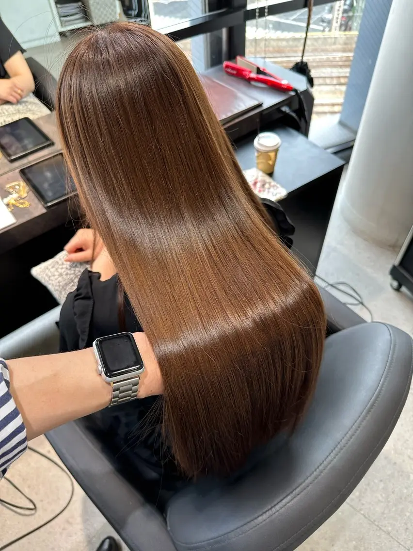 ロング カット 縮毛矯正 髪質改善 中川 翔のヘアスタイル