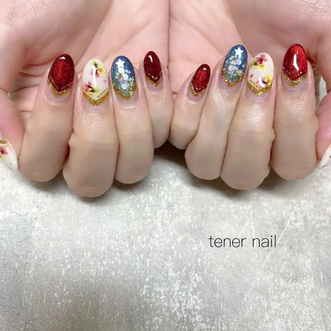 ネイル 冬ネイル クリスマス ハンドネイル テネルネイル tener nailのネイルデザイン