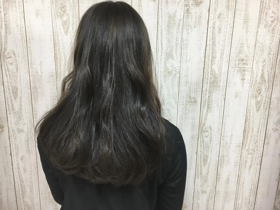 ロング カラー ヘアアレンジ アディクシーカラー アッシュ ブリーチ オレンジ タナカ タクヤのヘアスタイル