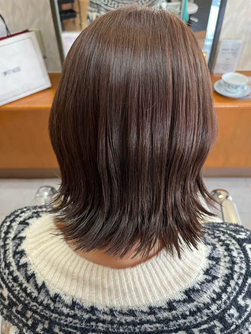 ミディアム カラー ヘアアレンジ 髪質改善/ストレート /艶髪/熊谷はつなのヘアスタイル