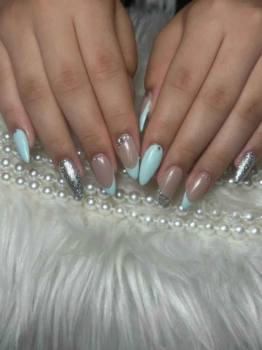 ネイル アートネイル オーロラネイル チークネイル 長さ出し フットネイル ハンドネイル 銀河_ Chan nailsのネイルデザイン