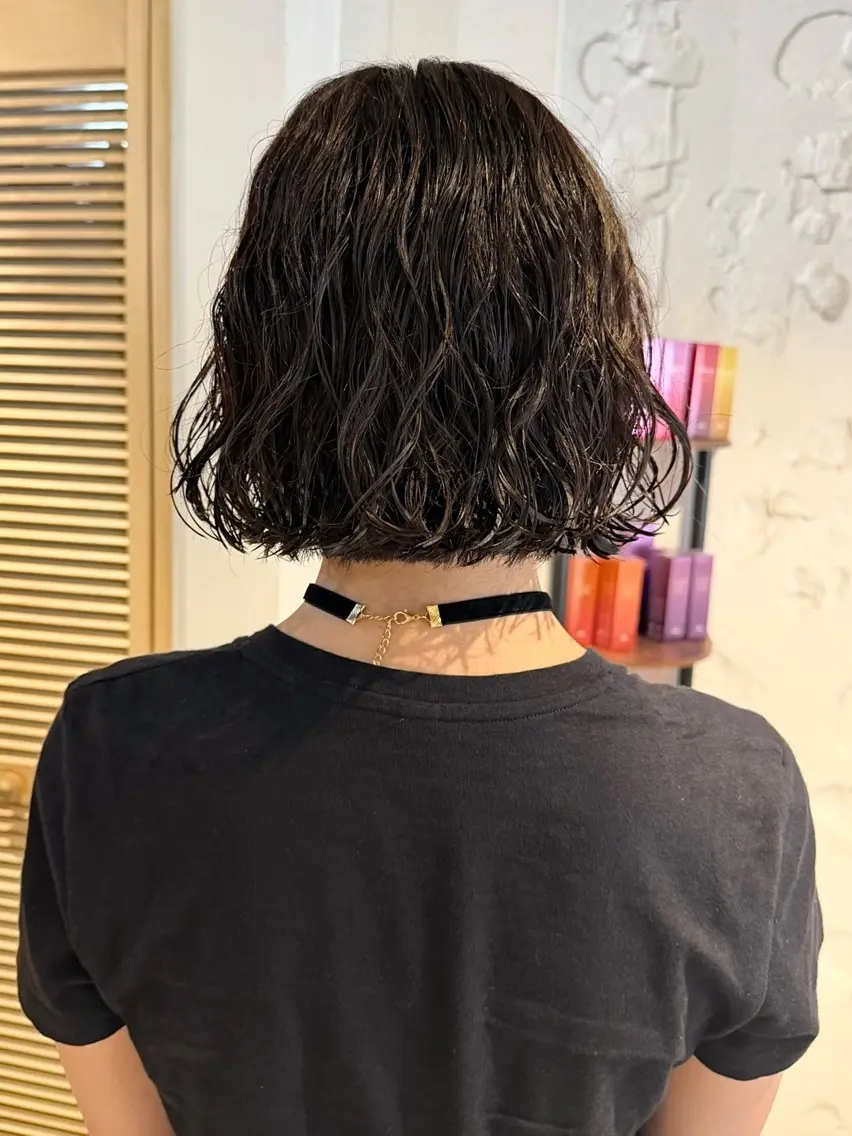 ショート パーマ カット パーマ トリートメント 石川絢佳/ 顔周り×暖色のヘアスタイル