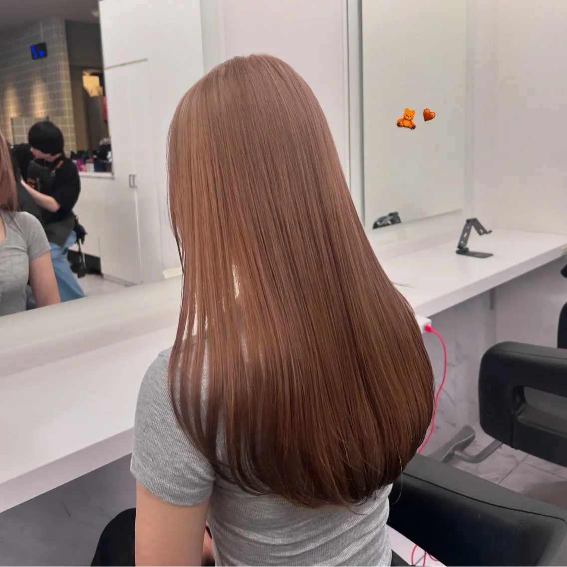 ロング カラー パーマ ヘアアレンジ メンズ キッズ ヘアカラー トリートメント ブリーチなしカラー/ ブラウン/レイヤーのヘアスタイル