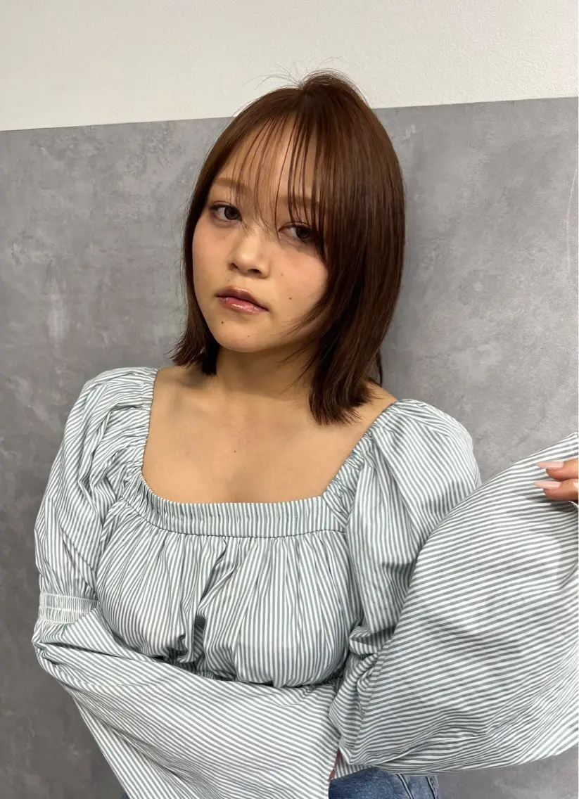ショート カラー 黒髪 ブリーチ 透明感カラー 顔周りカット レイヤーカット ヘアカラー 透明感/レイヤー 🇰🇷tomonaのヘアスタイル