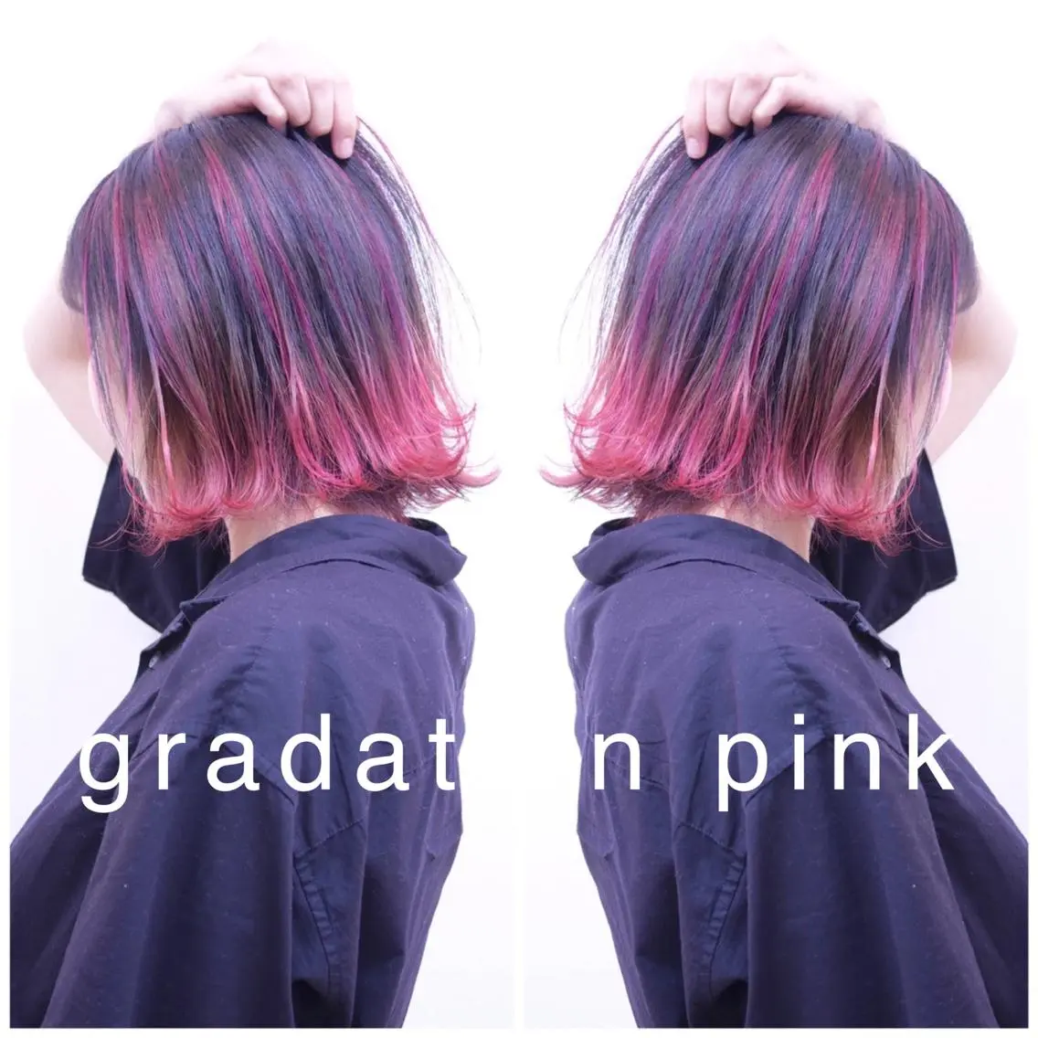 ショート カラー グラデーションカラー ピンクカラー ♡透け感カラー 大賀哲平♡のヘアスタイル