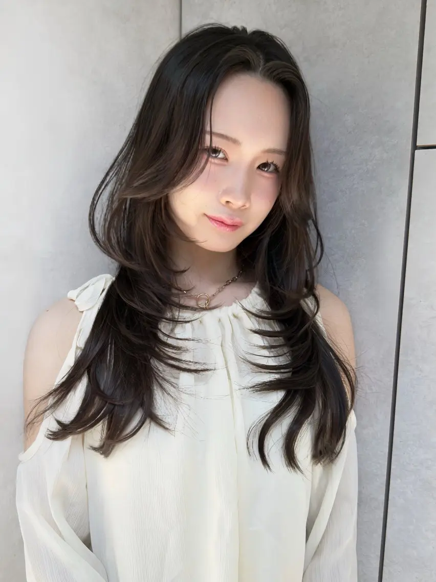 ロング ✨レイヤー・ブリーチ なしダブル特化✨のヘアスタイル