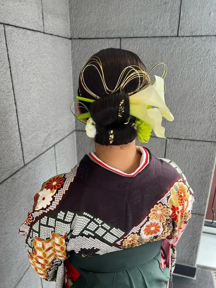 🩵卒業式(女袴着付け、ヘアセット、メイク)📞電話ご予約のみ受付中の写真