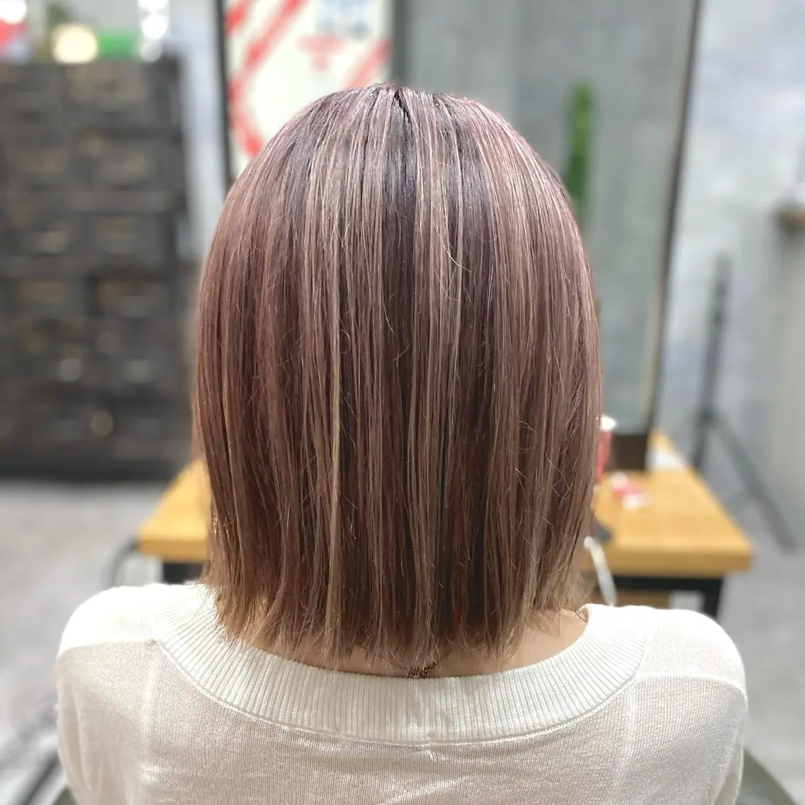 ミディアム カラー カット トリートメント 加藤 琢也のヘアスタイル