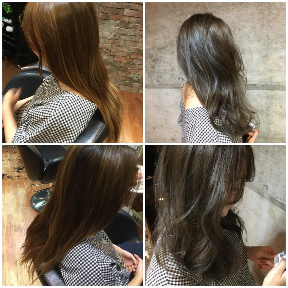 ミディアム アッシュ ハイライト クラッチムク博多小川 旭のヘアスタイル
