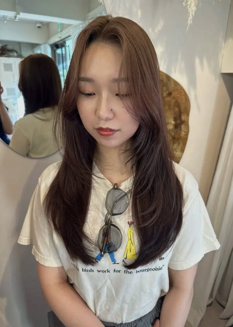 ロング ハイレイヤー レイヤーカット 韓国ヘア🦢🖤 Sayumiのヘアスタイル