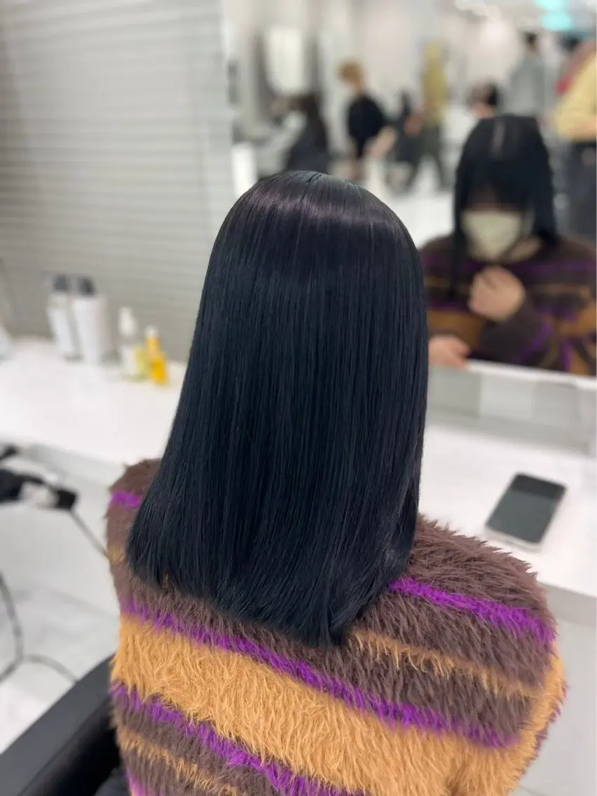 ミディアム カラー ヘアカラー 佐藤 笑瑠のヘアスタイル