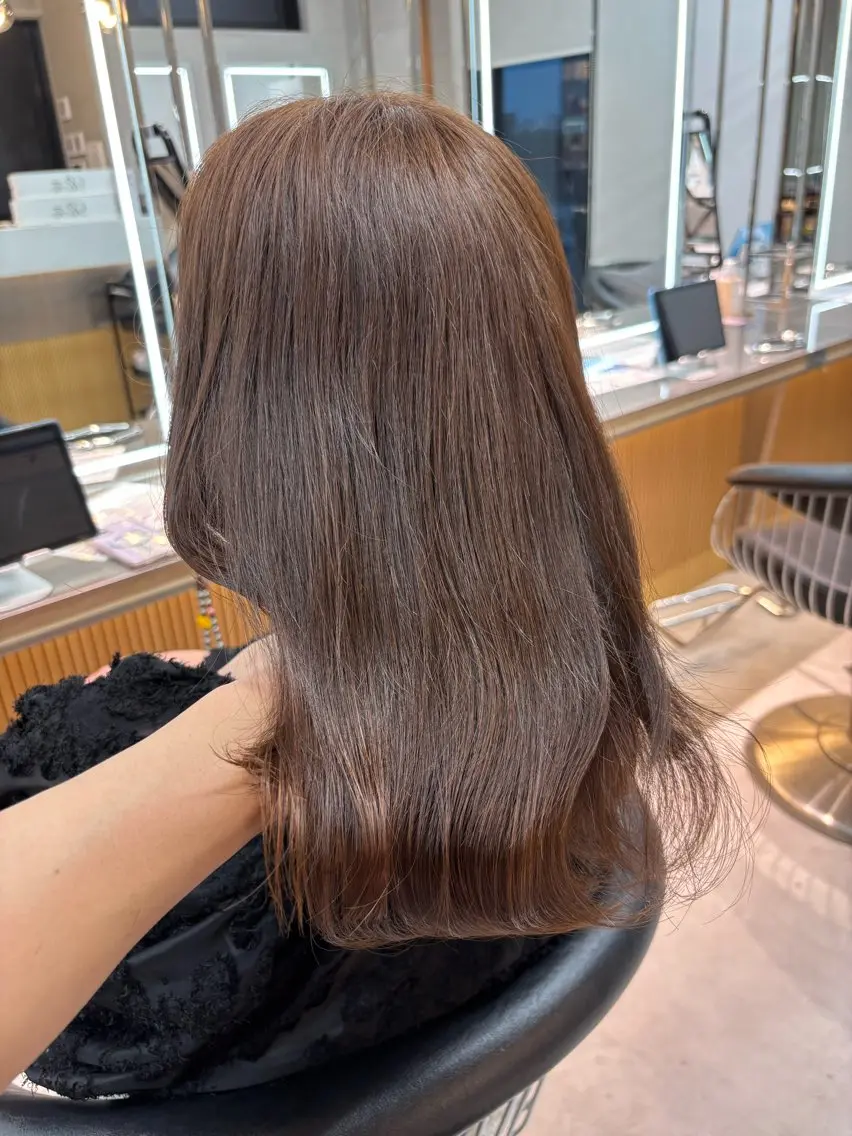ミディアム カラー 髪質改善 縮毛矯正 【博多髪質改善】 吉村　清志のヘアスタイル