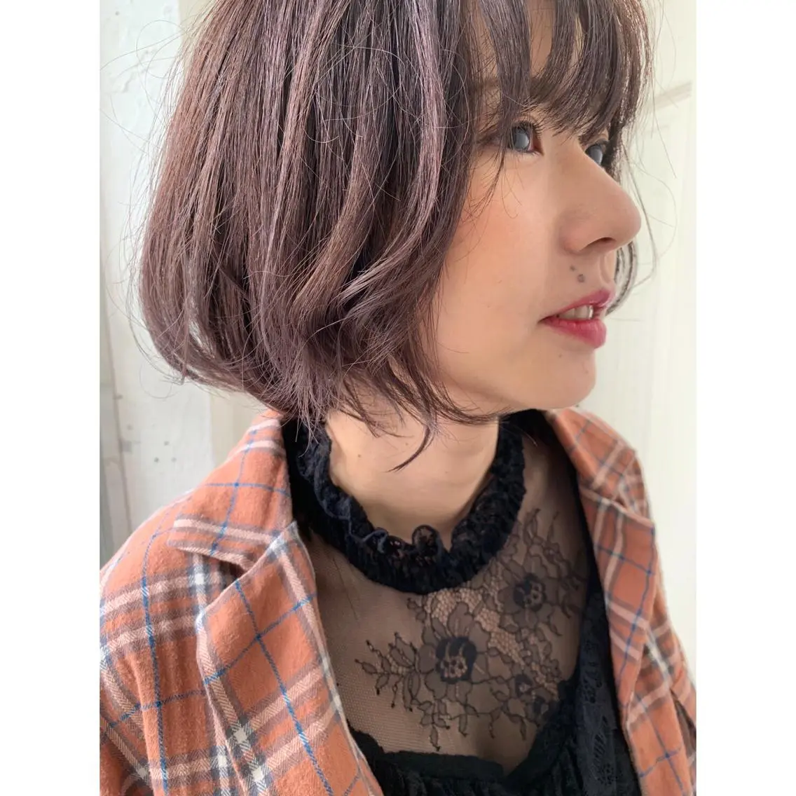 ショート カラー ショートボブ パープルカラー ボブ ショートヘア fio マナミのヘアスタイル