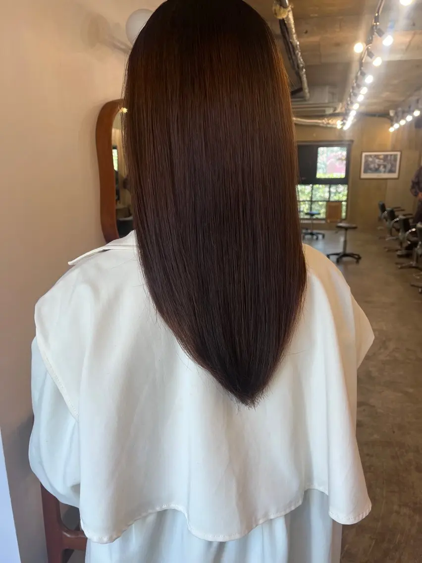 ロング 縮毛矯正 縮毛矯正 尾藤 浩一のヘアスタイル