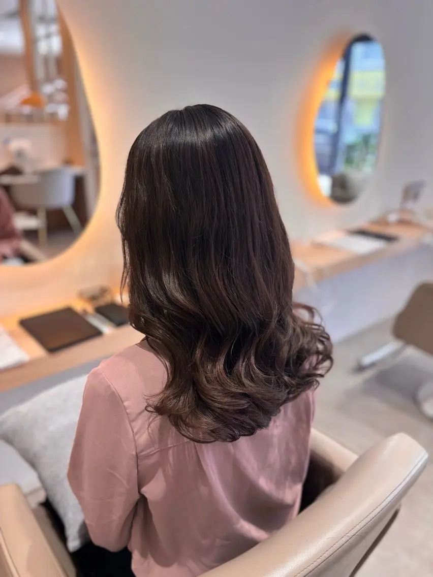 セミロング パーマ カット パーマ 🌱なゆみ🌱透明感 /ナチュラル/春日のヘアスタイル