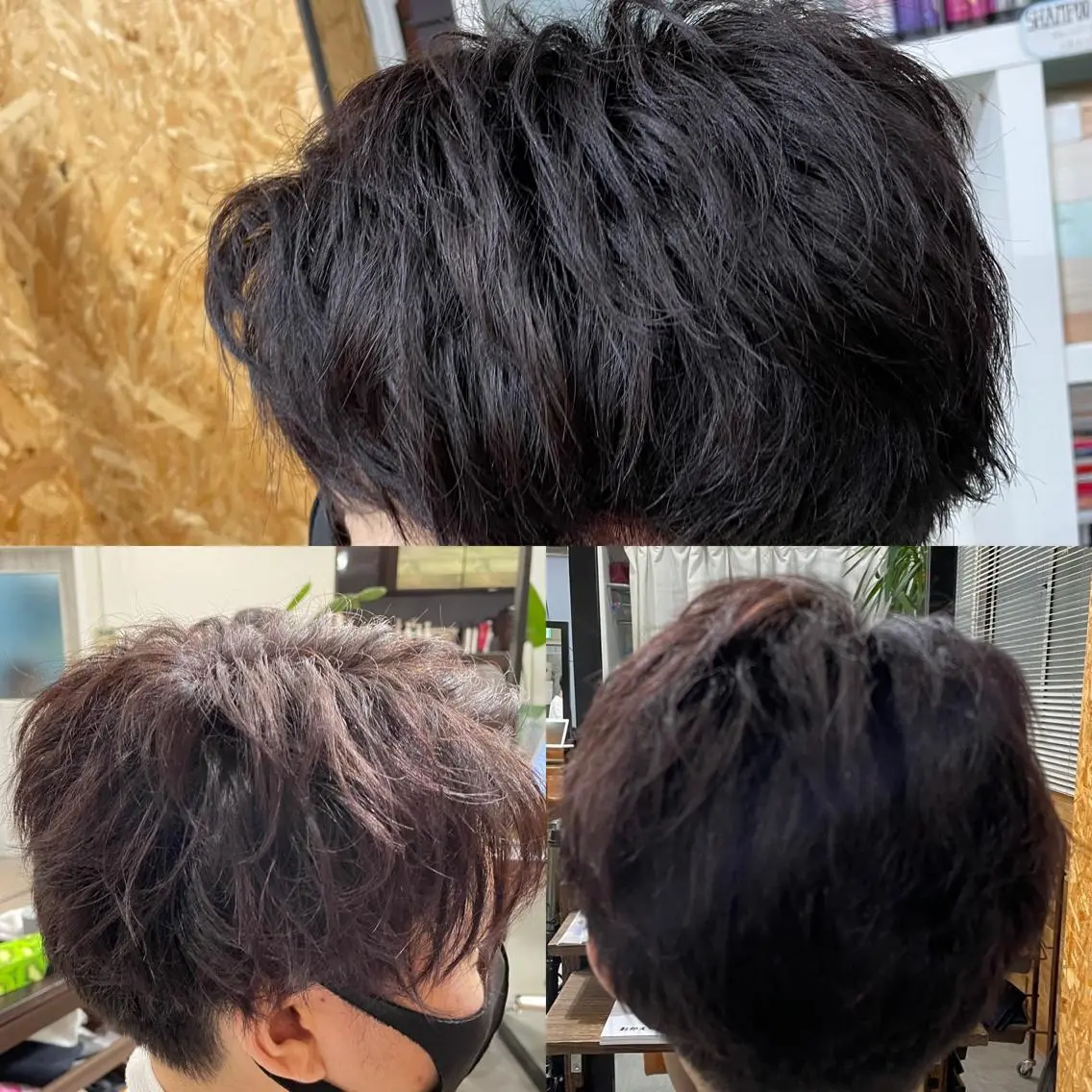 ショート メンズ アップバング マッシュ かんばら りょーいのヘアスタイル