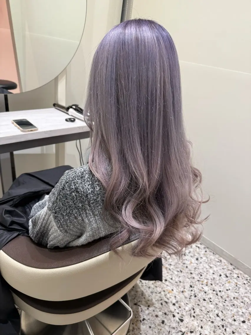 ロング ヘアカラー トリートメント ✨透明感カラー×艶髪 ✨生神優季のヘアスタイル