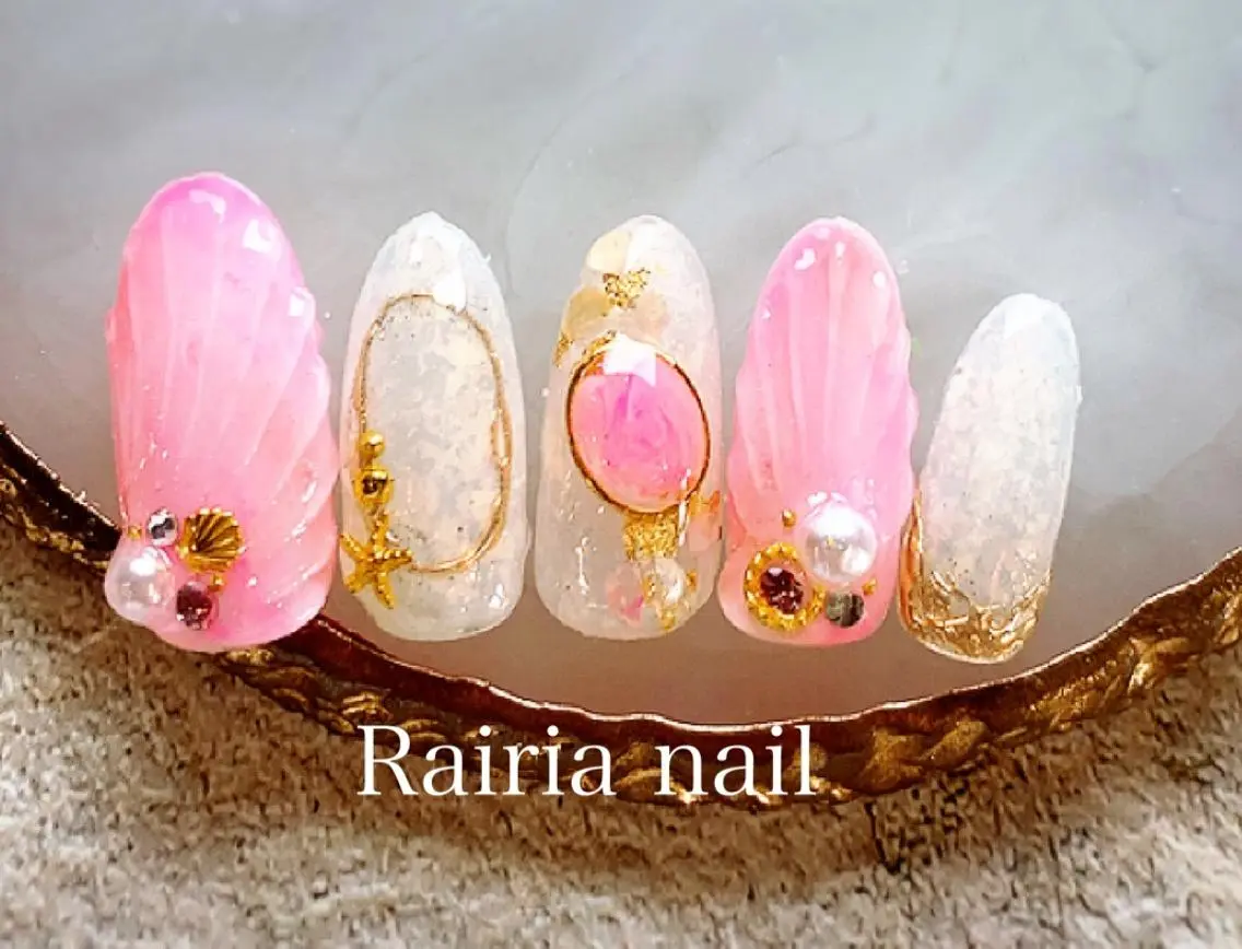 ネイル ジェルネイル パラジェル 夏ネイル Rairia nail本八幡店のネイルデザイン