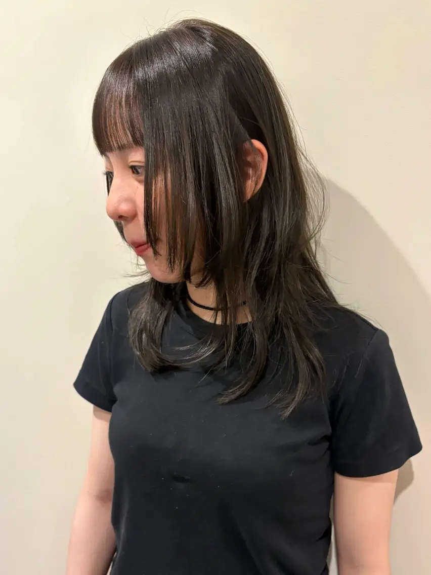 セミロング カラー 透明感カラー カット ヘアカラー yumemiレイヤー ✴︎ 透明感カラーのヘアスタイル