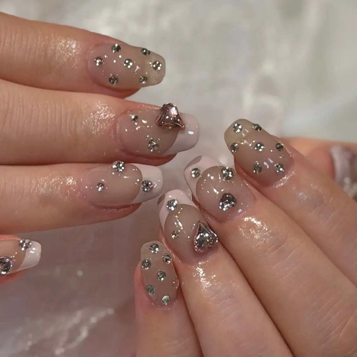 ネイル 持ち込み yume 🎀大人ガーリー🎀のネイルデザイン