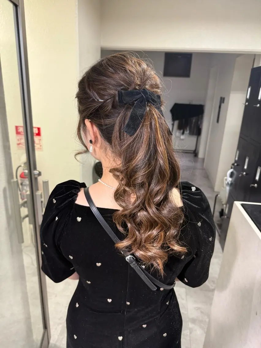 ロング ヘアアレンジ ヘアセット NANOHA エクステ・ヘアセットのヘアスタイル