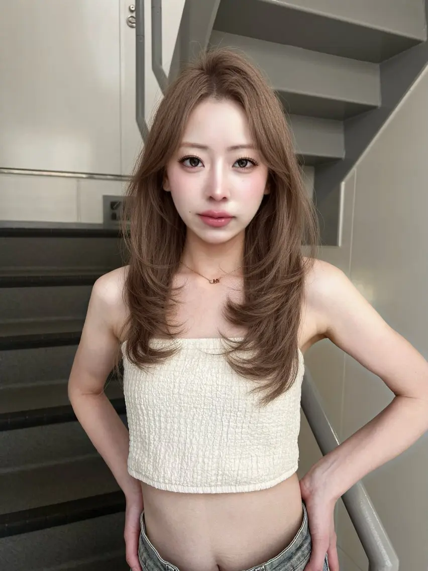 ロング レイヤーカット 天神美容室🎀 Ayunaのヘアスタイル