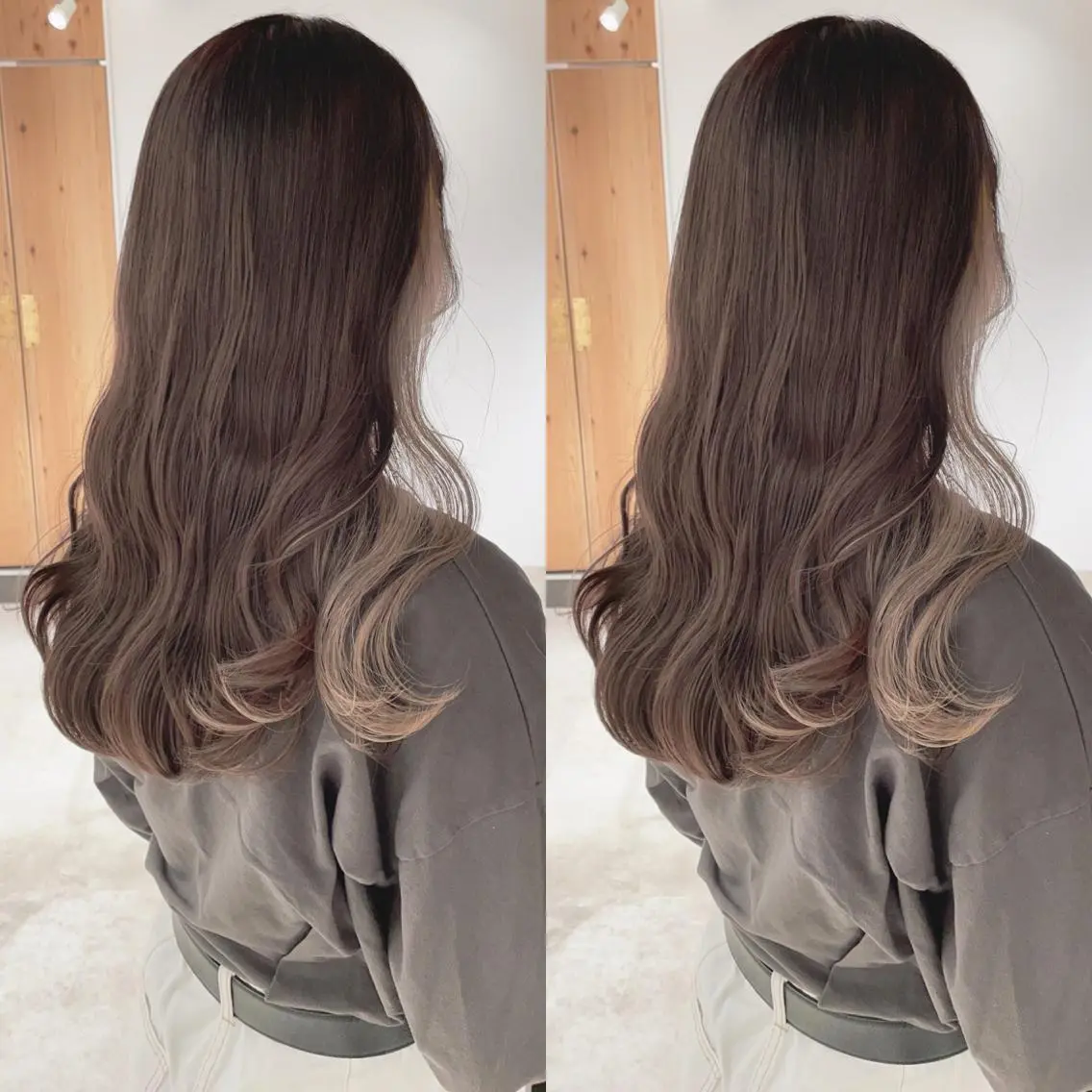 ロング カラー ブリーチ イヤリングカラー グレージュ ヘアカラー トリートメント 渋谷:インナーカラー ／🍒エリカ🍒のヘアスタイル