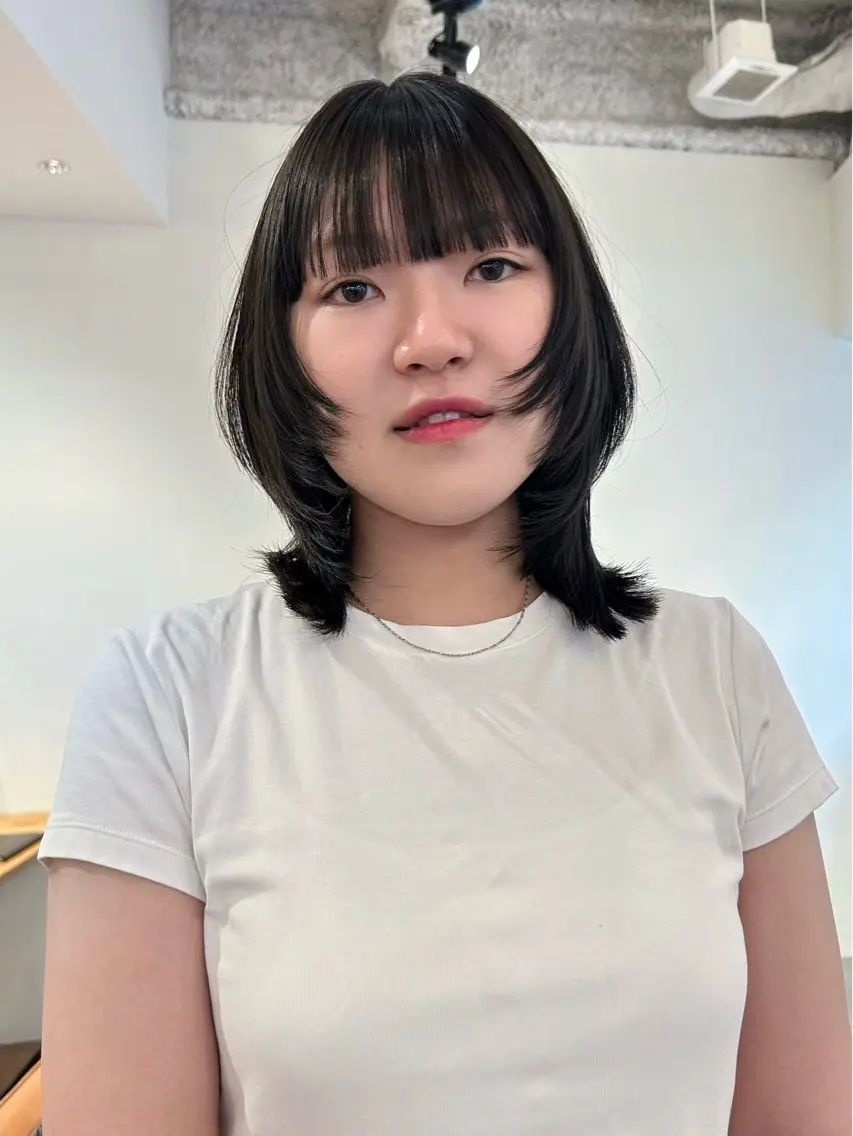 ミディアム 顔周りカット レイヤーカット カット ボブ/レイヤー 大阪梅田/きょうかのヘアスタイル