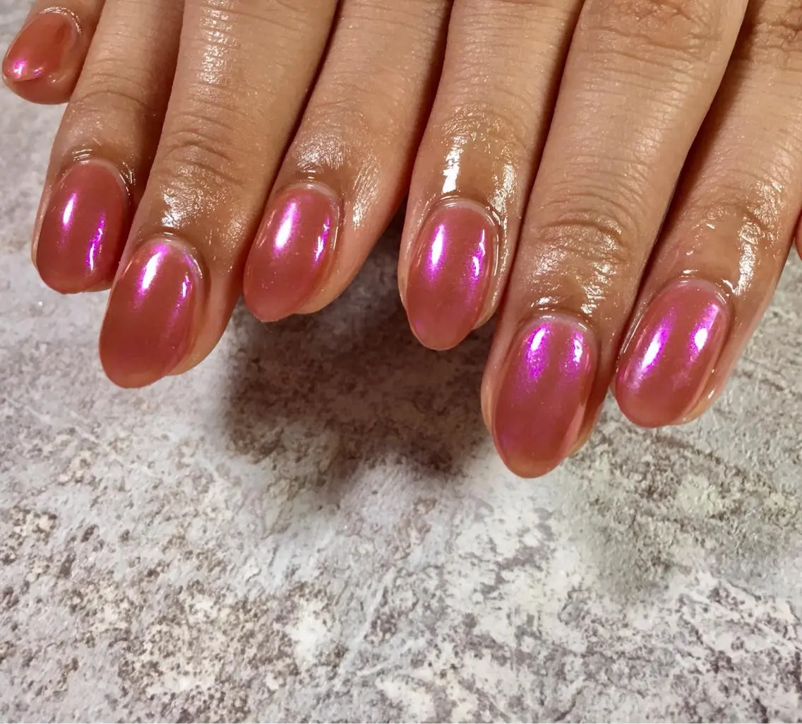 ネイル オーロラネイル ミラーネイル オフィスネイル シンプルネイル 夏ネイル kiki nail &brow二子玉川のネイルデザイン