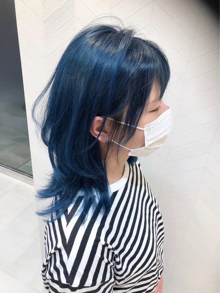 〈季節限定🩵〉寒色カラー🫐+ケアトリートメント✨アッシュグレージュ🩶/ネイビーブルー🦋/オリーブベージュ🫒の写真