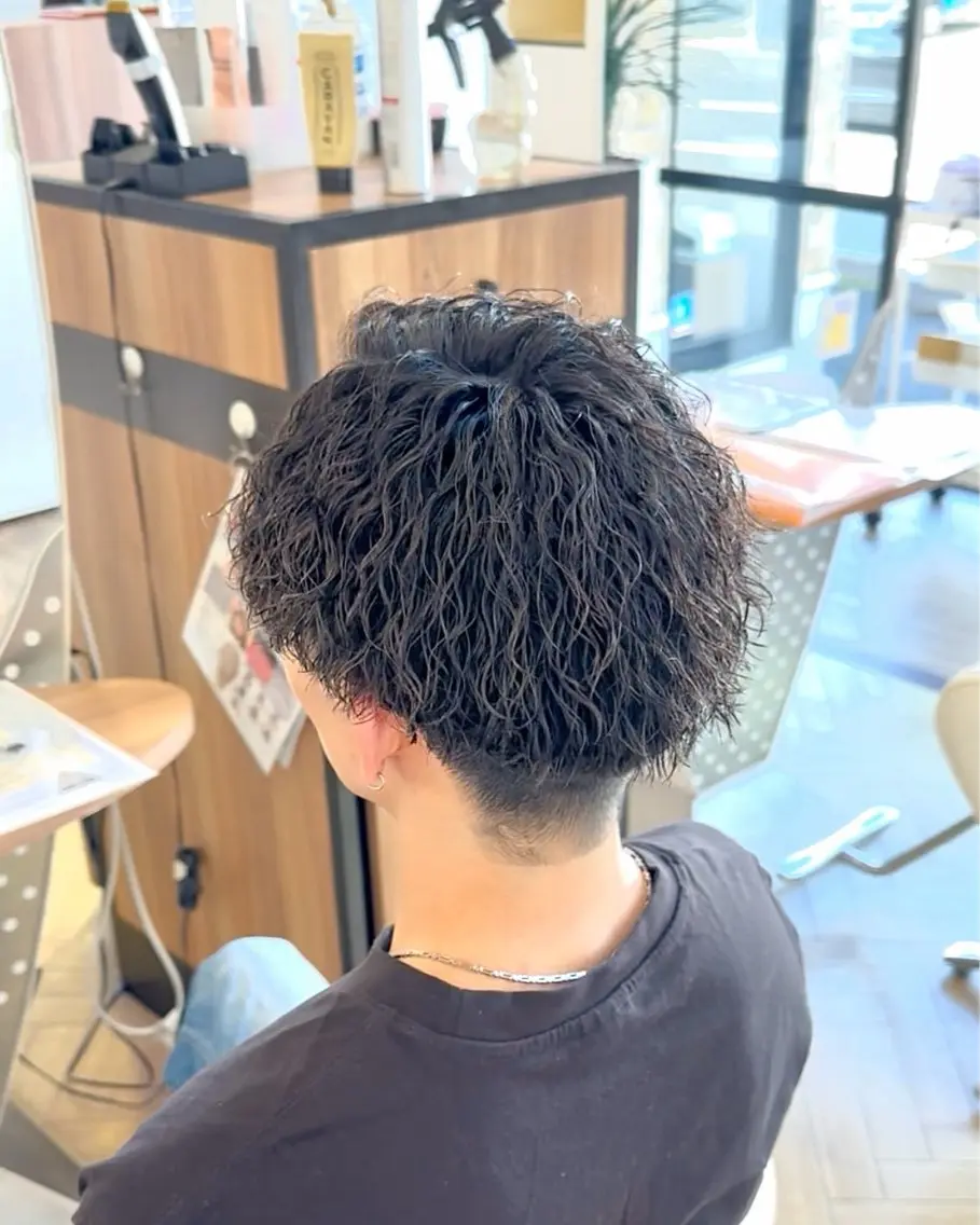パーマ メンズ アップバング マッシュ メンズパーマ カット パーマ ☆★メンズ特化★☆ 川地由麿のヘアスタイル