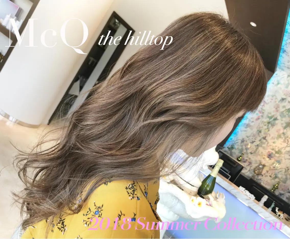 セミロング ハイライト ヘアカラー トリートメント haretoki 髪質改善サロンのヘアスタイル