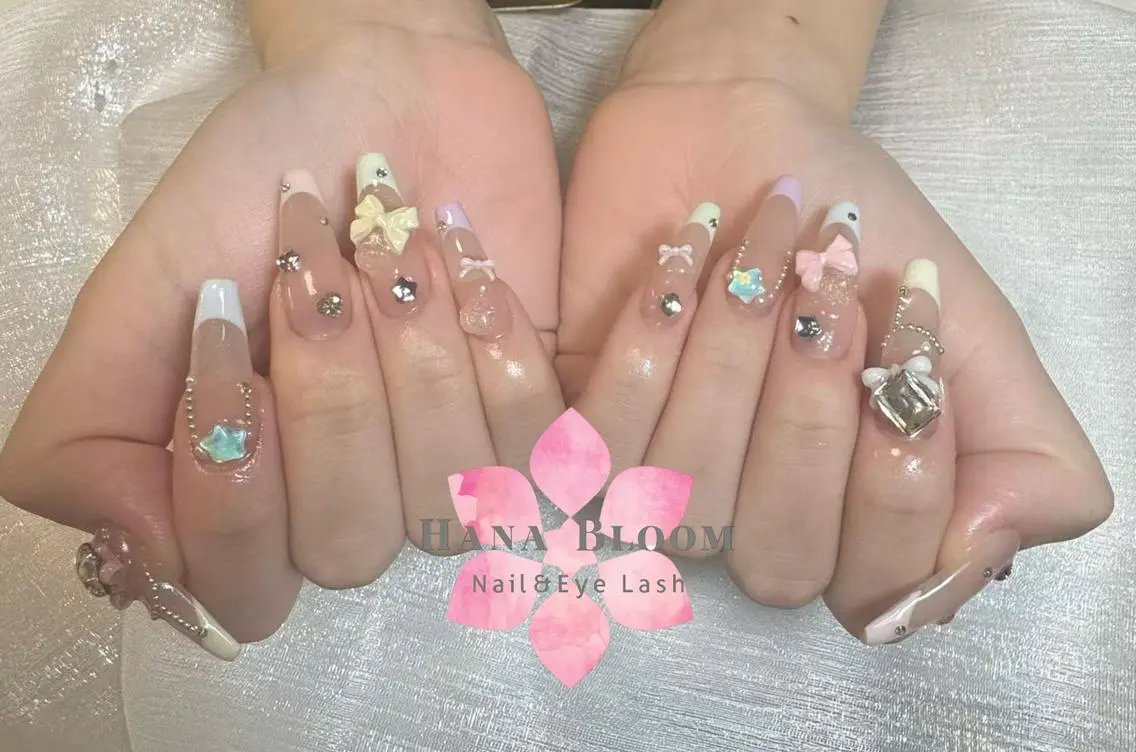 ネイル 長さ出し フットネイル 韓国ネイル マグネットネイル 持ち込み ハンドネイル ハンドケア Hana Bloom Nail Salonのネイルデザイン