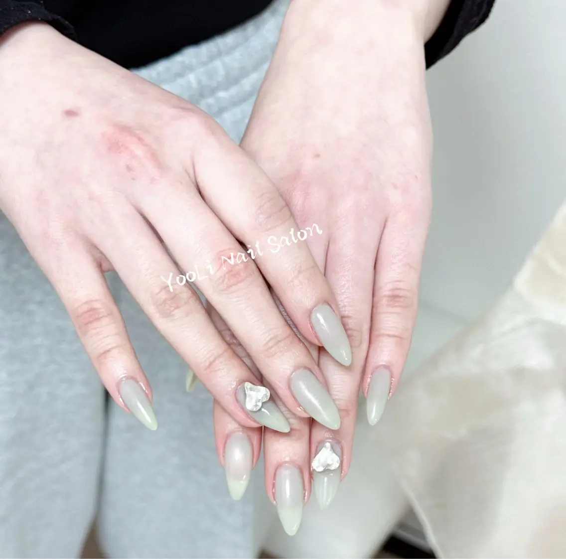 ネイル アートネイル オーロラネイル チークネイル フレンチネイル ガラスフレンチ ハンドネイル 🎀🎀YooLi Nail Salonのネイルデザイン