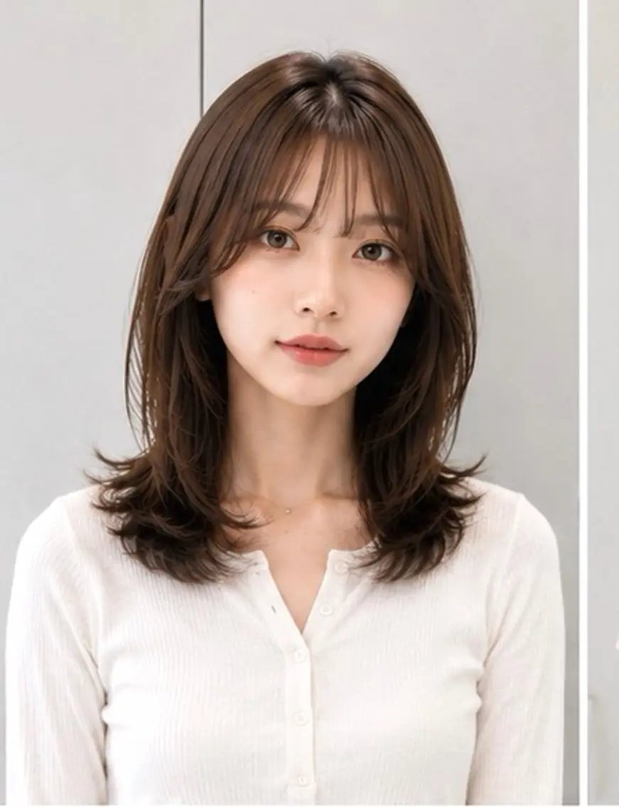 ミディアム トリートメント ミディアムレイヤー shion‎🤍のヘアスタイル