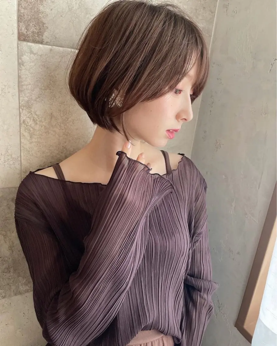 ショート カラー ❤️縮毛矯正❤️ 髪質改善❤️平野実花のヘアスタイル