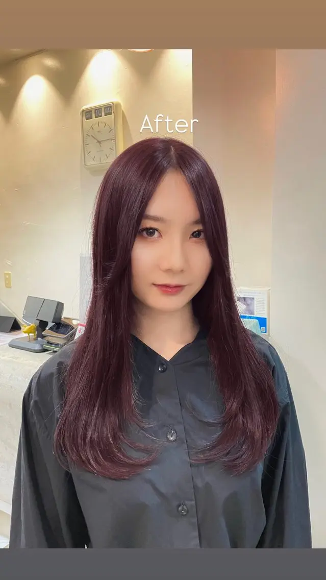 ロング レイヤーカット カット Poche 丸山 愛万音のヘアスタイル