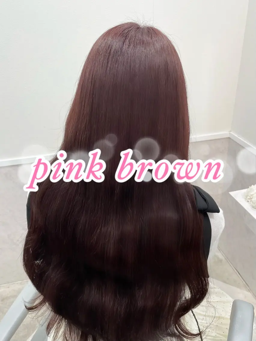 ロング カラー ブリーチ ブラウンカラー ダブルカラー ブリーチなしカラー ピンクカラー カット ヘアカラー トリートメント いぶきゆう 栄/カットモデルのヘアスタイル